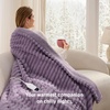 Bedsure Fluffy Bubble Faux Fur Heated Electric Blanket Twin, Coconut White(10 – Light Purple)
