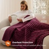 Bedsure Fluffy Bubble Faux Fur Heated Electric Blanket Twin, Coconut White(11 – Burgundy)