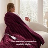 Bedsure Fluffy Bubble Faux Fur Heated Electric Blanket Twin, Coconut White(11 – Burgundy)