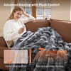 Bedsure Fluffy Bubble Faux Fur Heated Electric Blanket Twin, Coconut White(13 – Tie-dye Dark Grey)