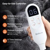 Bedsure Fluffy Bubble Faux Fur Heated Electric Blanket Twin, Coconut White(13 – Tie-dye Dark Grey)
