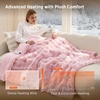Bedsure Fluffy Bubble Faux Fur Heated Electric Blanket Twin, Coconut White(14 – Tie-dye Pink)