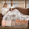 Bedsure Fluffy Bubble Faux Fur Heated Electric Blanket Twin, Coconut White(15 – Tie-dye Beige)