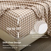 Bedsure Gingham Sheets Queen Size, 4 Piece Brown Ruffle Farmhouse Bedsheet(Brown)