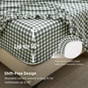 Bedsure Gingham Sheets Queen Size, 4 Piece Brown Ruffle Farmhouse Bedsheet(Olive Green)