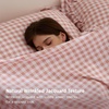 Bedsure Gingham Sheets Queen Size, 4 Piece Brown Ruffle Farmhouse Bedsheet(Pink)