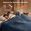 Bedsure Luxury Quilted Heated Blanket Full, Thick Electric Blanket, Ivory(04 – Bering Sea Square)