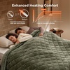Bedsure Luxury Quilted Heated Blanket Full, Thick Electric Blanket, Ivory(09 – Olive Green Diamond)