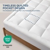 Bedsure Mattress Pad Twin Size – Breathable Cotton Mattress Topper, Quilted Fitted Bed Cover with 8-21 Inches Deep Pocket, Soft Fluffy Pillow Top, White(White)