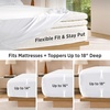 Bedsure Non-Slip Deep Pocket King Sheet Set, Stay Put Fits 14-18″ Mattress(White)