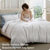 Bedsure PureWoven Space-Dyed Cotton Waffle Duvet Cover Set, Queen, White(02 – White (No Comforter))