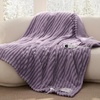 Bedsure Fluffy Bubble Faux Fur Heated Electric Blanket Twin, Coconut White(10 – Light Purple)