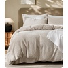 Bedsure PureWoven Space-Dyed Cotton Waffle Duvet Cover Set, Queen, White(01 – Linen (No Comforter))
