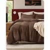 Bedsure PureWoven Space-Dyed Cotton Waffle Duvet Cover Set, Queen, White(03 – Brown (No Comforter))