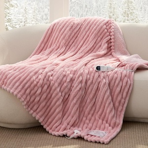 Bedsure Fluffy Bubble Faux Fur Heated Electric Blanket Twin, Coconut White(08 – Pink)