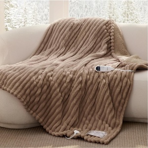 Bedsure Fluffy Bubble Faux Fur Heated Electric Blanket Twin, Coconut White(09 – Brown)