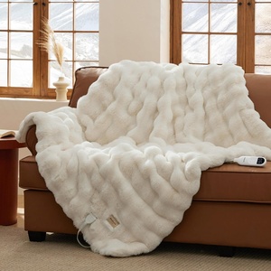 Bedsure Fluffy Bubble Faux Fur Heated Electric Blanket Twin, Coconut White(12 – Coconut White)
