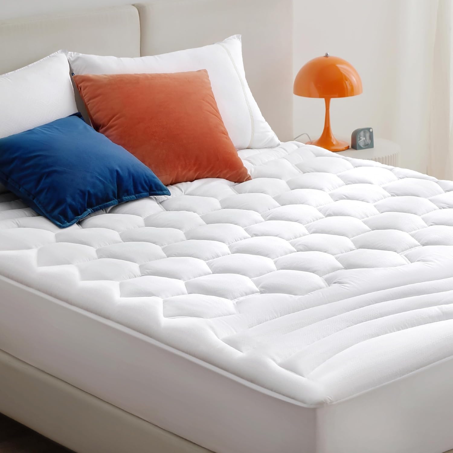 image:imageBedsure Satin Sheets Grey Full Bundle Mattress Pad