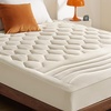 Bedsure Beige Full Size Mattress Pad Bundle Ruffle Body Pillow Covers, Ruffled Long Pillowc Shams, Double Brushed Microfiber Ruffled Pillow Case Covers with Envelope Closure, Beige