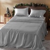 Bedsure Satin Sheets Grey Full Bundle Mattress Pad