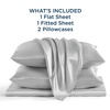 Bedsure Satin Sheets Grey Full Bundle Mattress Topper 800GSM
