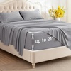 Bedsure Waterproof Full Mattress Protector + Deep Pocket Full Sheets Set (White + Light Gray)