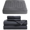 Bedsure Queen Size Mattress Pad Bundle Queen Sheet Set Grey