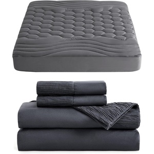 Bedsure Queen Size Mattress Pad Bundle Queen Sheet Set Grey