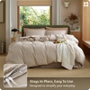 Bedsure PureWoven 100% Washed Cotton Duvet Cover Set, Twin Size, 2-PC(02 – Oatmeal (No Comforter))