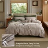 Bedsure PureWoven 100% Washed Cotton Duvet Cover Set, Twin Size, 2-PC(05 – Linen Grey (No Comforter))