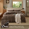 Bedsure PureWoven 100% Washed Cotton Duvet Cover Set, Twin Size, 2-PC(07 – Brown (No Comforter))