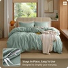 Bedsure PureWoven 100% Washed Cotton Duvet Cover Set, Twin Size, 2-PC(10 – Iceberg Green (No Comforter))