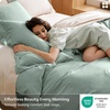 Bedsure PureWoven 100% Washed Cotton Duvet Cover Set, Twin Size, 2-PC(10 – Iceberg Green (No Comforter))