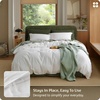 Bedsure PureWoven 100% Washed Cotton Duvet Cover Set, Twin Size, 2-PC(11 – Bright White (No Comforter))