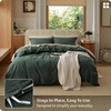 Bedsure PureWoven 100% Washed Cotton Duvet Cover Set, Twin Size, 2-PC(12 – Forest Green (No Comforter))