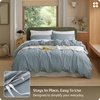 Bedsure PureWoven 100% Washed Cotton Duvet Cover Set, Twin Size, 2-PC(14 – Dusty Blue (No Comforter))