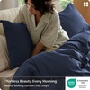 Bedsure PureWoven 100% Washed Cotton Duvet Cover Set, Twin Size, 2-PC(15 – Navy (No Comforter))