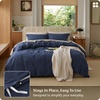 Bedsure PureWoven 100% Washed Cotton Duvet Cover Set, Twin Size, 2-PC(15 – Navy (No Comforter))