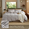 Bedsure PureWoven 100% Washed Cotton Duvet Cover Set, Twin Size, 2-PC(18 – Light Grey (No Comforter))