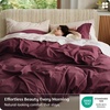 Bedsure PureWoven 100% Washed Cotton Duvet Cover Set, Twin Size, 2-PC(22 – Burgundy (No Comforter))