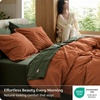 Bedsure PureWoven 100% Washed Cotton Duvet Cover Set, Twin Size, 2-PC(24 – Burnt Orange (No Comforter))