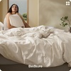 Bedsure PureWoven 100% Washed Cotton Duvet Cover Set, Twin Size, 2-PC(33 – Slub Ivory (No Comforter))