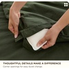 Bedsure PureWoven 100% Washed Cotton Duvet Cover Set, Twin Size, 2-PC(36 – Slub Olive Green (No Comforter))
