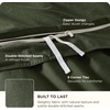 Bedsure PureWoven 100% Washed Cotton Duvet Cover Set, Twin Size, 2-PC(36 – Slub Olive Green (No Comforter))