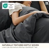 Bedsure PureWoven 100% Washed Cotton Duvet Cover Set, Twin Size, 2-PC(37 – Slub Charcoal (No Comforter))