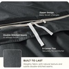 Bedsure PureWoven 100% Washed Cotton Duvet Cover Set, Twin Size, 2-PC(37 – Slub Charcoal (No Comforter))