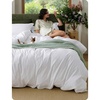 Bedsure PureWoven 100% Washed Cotton Duvet Cover Set, Twin Size, 2-PC(00 – Bright White (No Comforter))