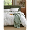 Bedsure PureWoven 100% Washed Cotton Duvet Cover Set, Twin Size, 2-PC(01 – Natural White (No Comforter))