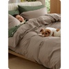 Bedsure PureWoven 100% Washed Cotton Duvet Cover Set, Twin Size, 2-PC(06 – Light Brown (No Comforter))
