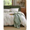 Bedsure PureWoven 100% Washed Cotton Duvet Cover Set, Twin Size, 2-PC(08 – Ivory (No Comforter))